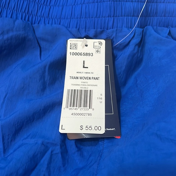 NWT Men’s REEBOK Royal Blue, White and Navy Training Woven Track Pants - Picture 3 of 7